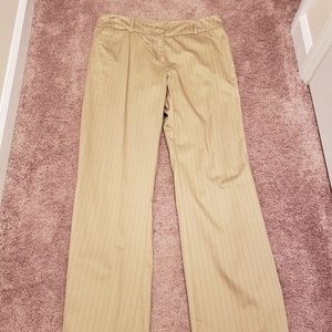 New York & Company dark tan striped trousers